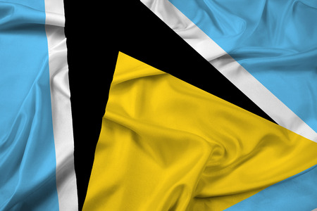 Waving Saint Lucia Flagの写真素材