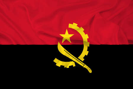 Waving Angola Flagの写真素材