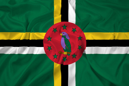Waving Dominica Flagの写真素材