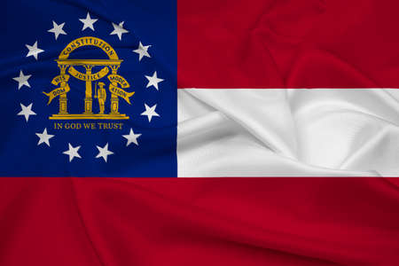 Waving Georgia State Flagの写真素材