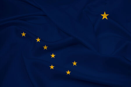 Waving Alaska State Flagの写真素材