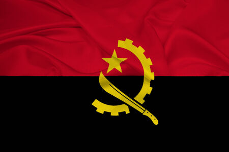 Waving Angola Flagの写真素材