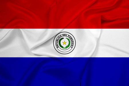 Waving Paraguay Flagの写真素材