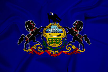 Waving Pennsylvania State Flagの写真素材