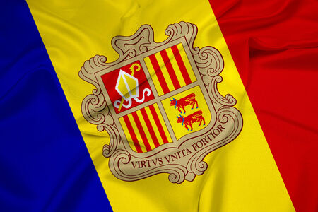 Waving Andorra Flagの写真素材