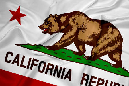 Waving California State Flagの写真素材