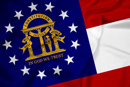 Waving Georgia State Flagの写真素材