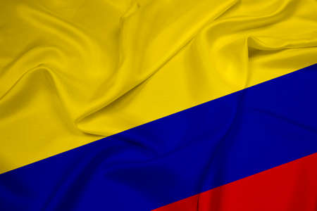Waving Colombia Flagの写真素材