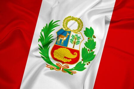 Waving Peru Flagの写真素材