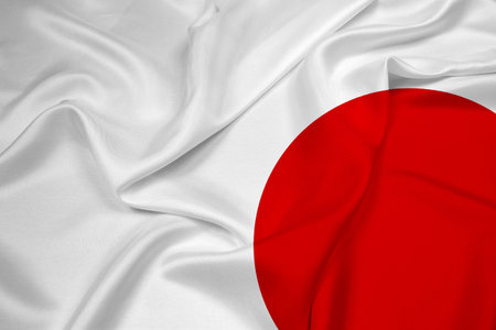 Waving Japan Flagの写真素材