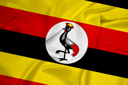 Waving Uganda Flagの写真素材