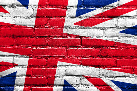 United Kingdom Flag painted on brick wallの写真素材