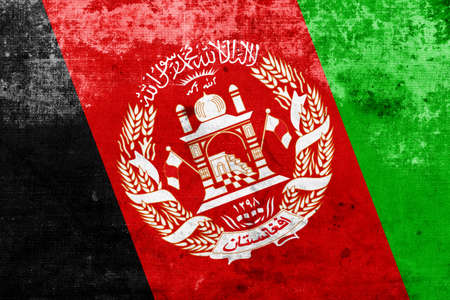 Afghanistan Flag with a vintage and old lookの写真素材