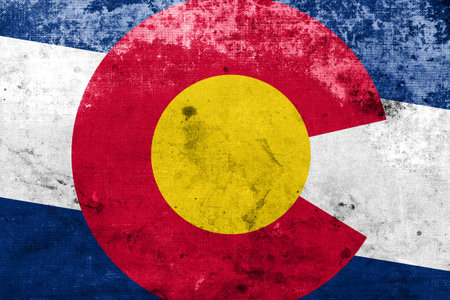 Colorado State Flag with a vintage and old lookの写真素材