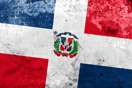 Dominican Republic Flag with a vintage and old lookの写真素材