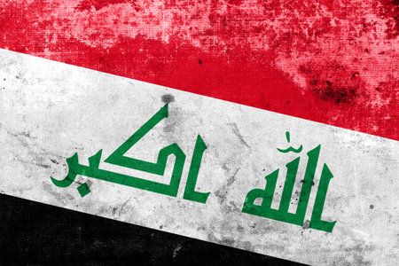 Iraq Flag with a vintage and old look