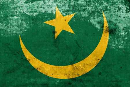 Mauritania Flag with a vintage and old lookの写真素材