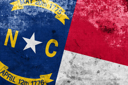 North Carolina State Flag with a vintage and old lookの写真素材