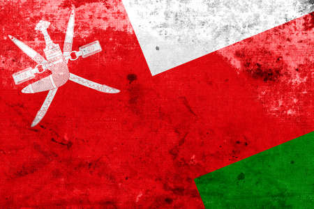 Oman Flag with a vintage and old lookの写真素材