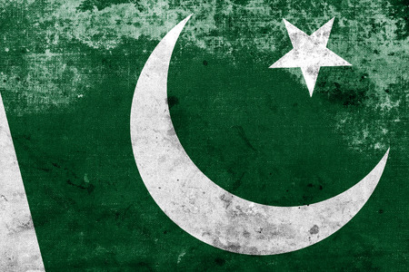 Pakistan Flag with a vintage and old lookの写真素材