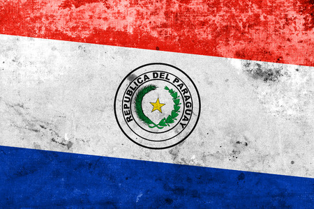 Paraguay Flag with a vintage and old lookの写真素材