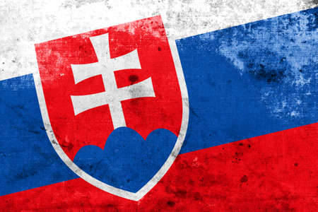 Slovakia Flag with a vintage and old lookの写真素材