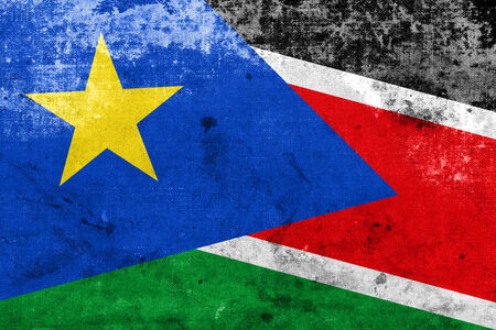 South Sudan Flag with a vintage and old lookの写真素材