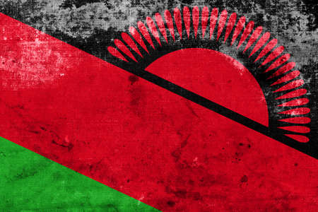 Malawi Flag with a vintage and old lookの写真素材
