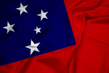 Waving Samoa Flagの写真素材