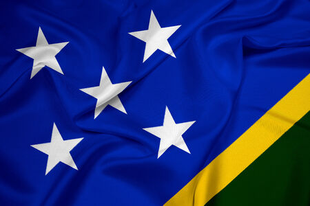 Waving Solomon Islands Flagの写真素材
