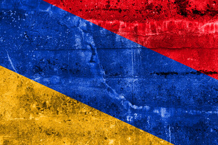 Armenia Flag painted on grunge wallの写真素材