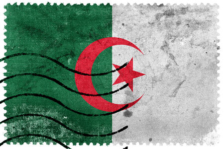 Algeria Flag - old postage stampの写真素材