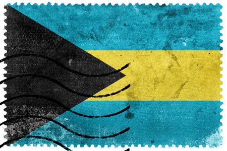 Bahamas Flag - old postage stampの写真素材