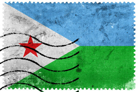 Djibouti Flag - old postage stampの写真素材