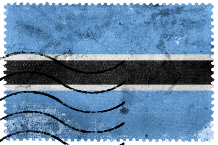 Botswana Flag - old postage stampの写真素材