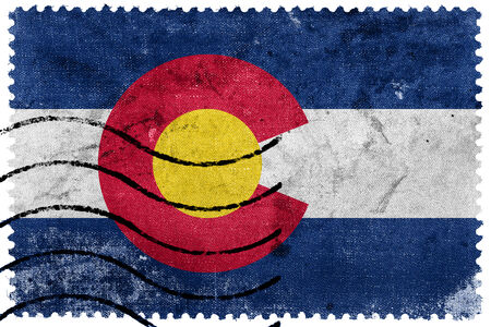 Colorado State Flag - old postage stampの写真素材