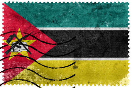 Mozambique Flag - old postage stampの写真素材