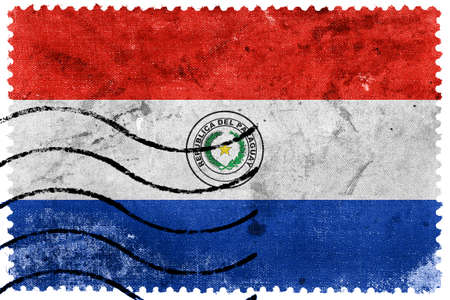 Paraguay Flag - old postage stampのeditorial素材
