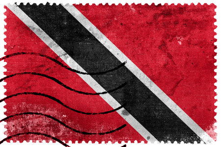Trinidad and Tobago Flag - old postage stampのeditorial素材