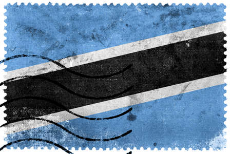 Botswana Flag - old postage stampの写真素材