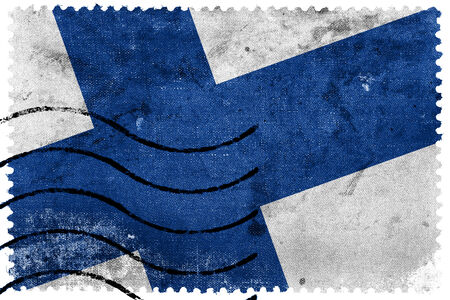 Finland Flag - old postage stampのeditorial素材