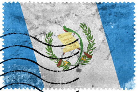 Guatemala Flag - old postage stampのeditorial素材