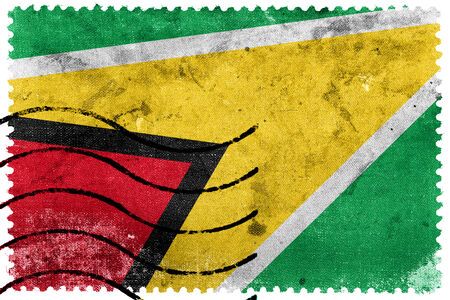 Guyana Flag - old postage stampの写真素材
