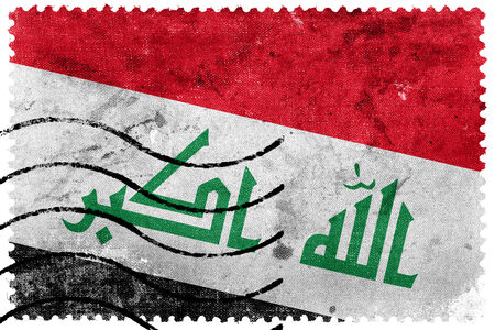 Iraq Flag - old postage stampの写真素材