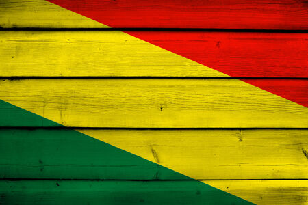 Bolivia Flag on wood backgroundの写真素材