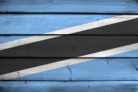 Botswana Flag on wood backgroundの写真素材