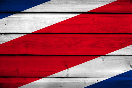 Costa Rica Flag on wood backgroundの写真素材