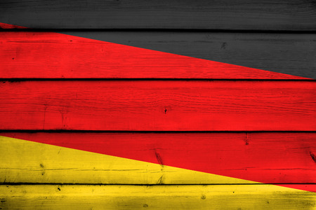 Germany Flag on wood backgroundの写真素材