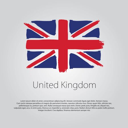United Kingdom Flag with colored hand drawn lines in Vector Formatのイラスト素材
