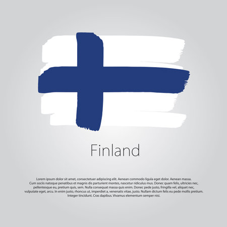 Finland Flag with colored hand drawn lines in Vector Formatのイラスト素材